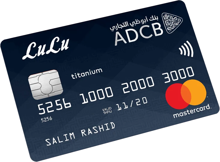 ADCB LuLu Titanium Gold Credit Card card, as shown by Abu Dhabi Commercial Bank