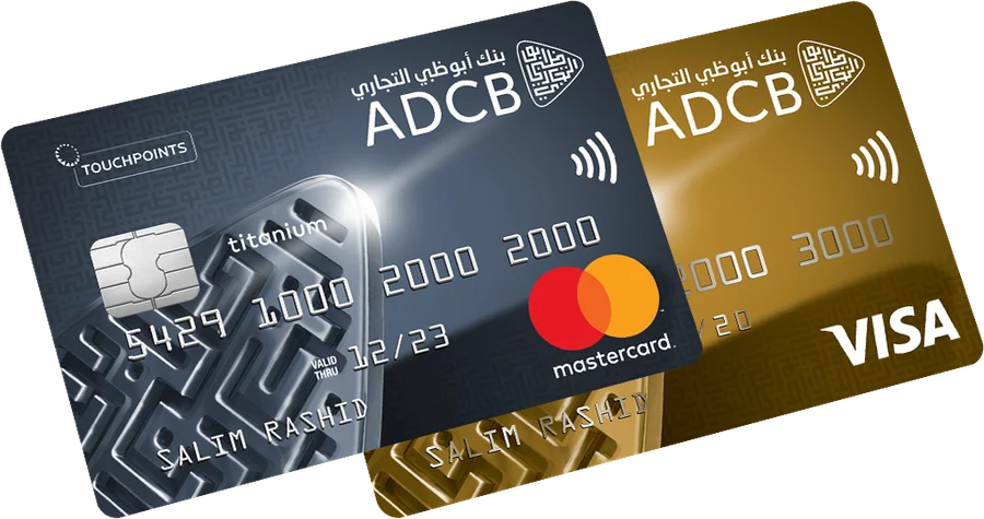 ADCB TouchPoints Titanium Gold Credit Card card, as shown by Abu Dhabi Commercial Bank