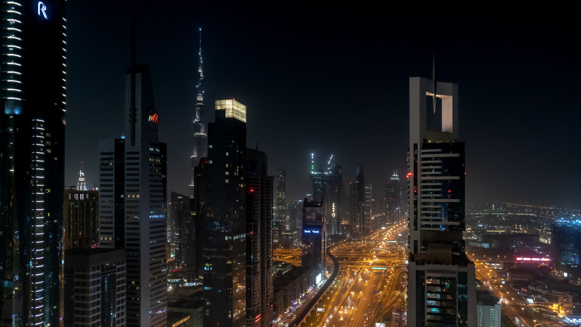 Skyscrapers in the Dubai financial district