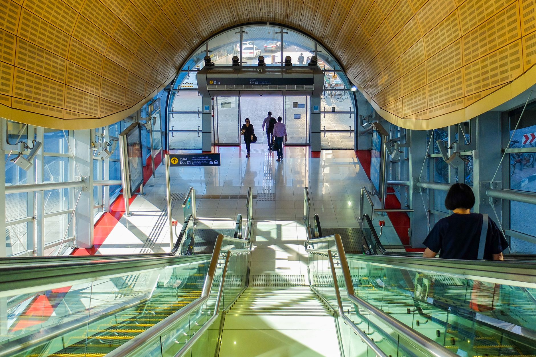 Dubai Metro station interior in daylight