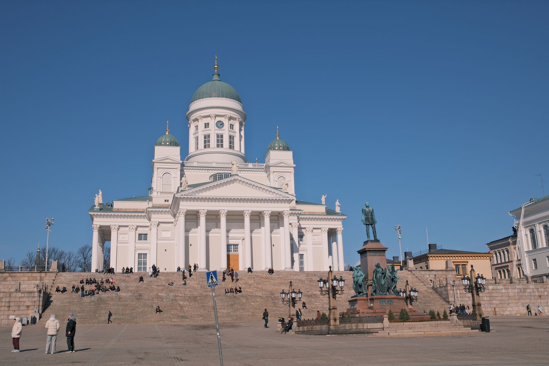 Helsinki Cathedral above Senate Square, Finland