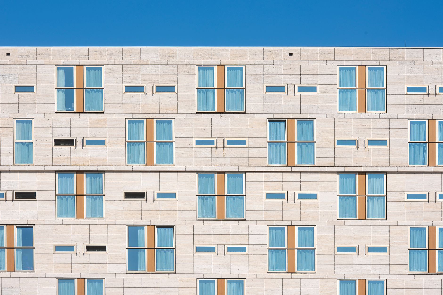Modern hotel building exterior in daylight